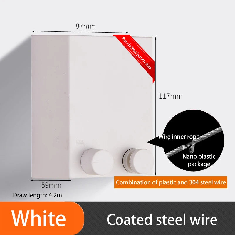 Space -Saver Invisible Retractable Clothesline