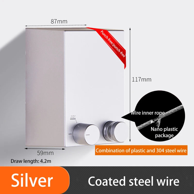 Space -Saver Invisible Retractable Clothesline